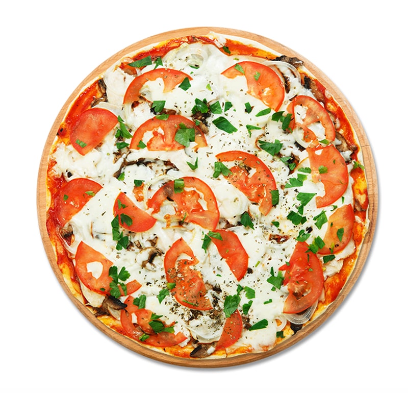 freshly baked pizza with mushroom